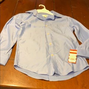 Blue herringbone pattern long sleeve